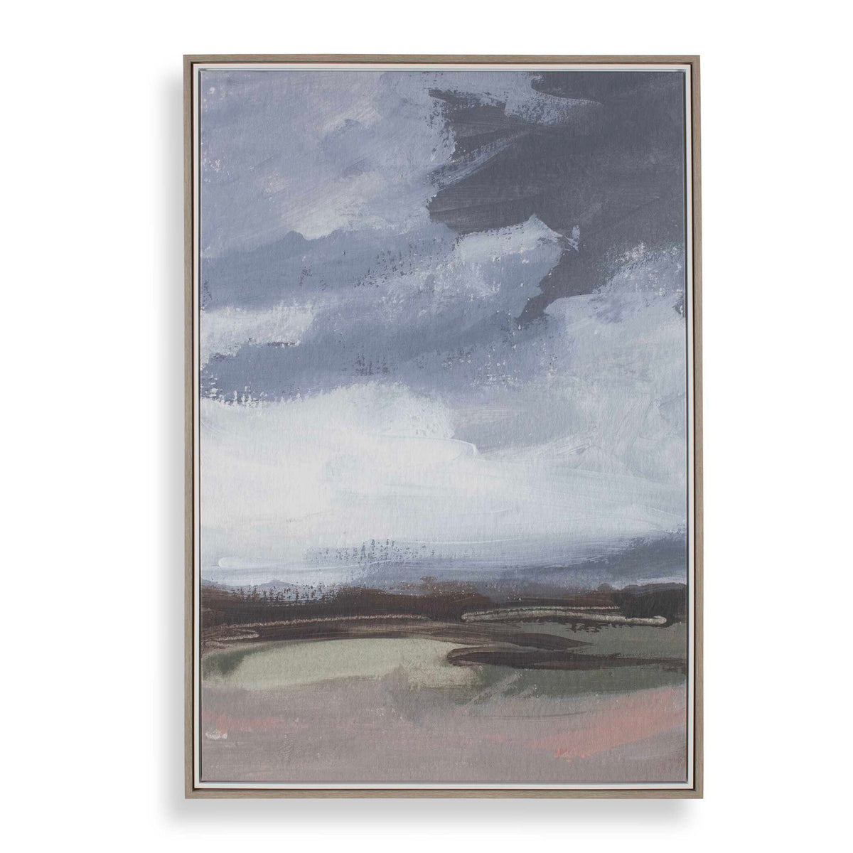 Bracing - Framed Landscape Art - Brown / Gray / Green / Orange / Pink / White