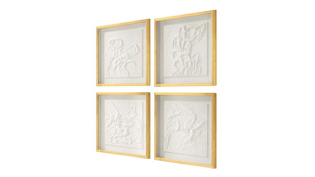 Fourfold - Framed Prints Set of 4 - Gold