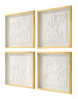 Fourfold - Framed Prints Set of 4 - Gold