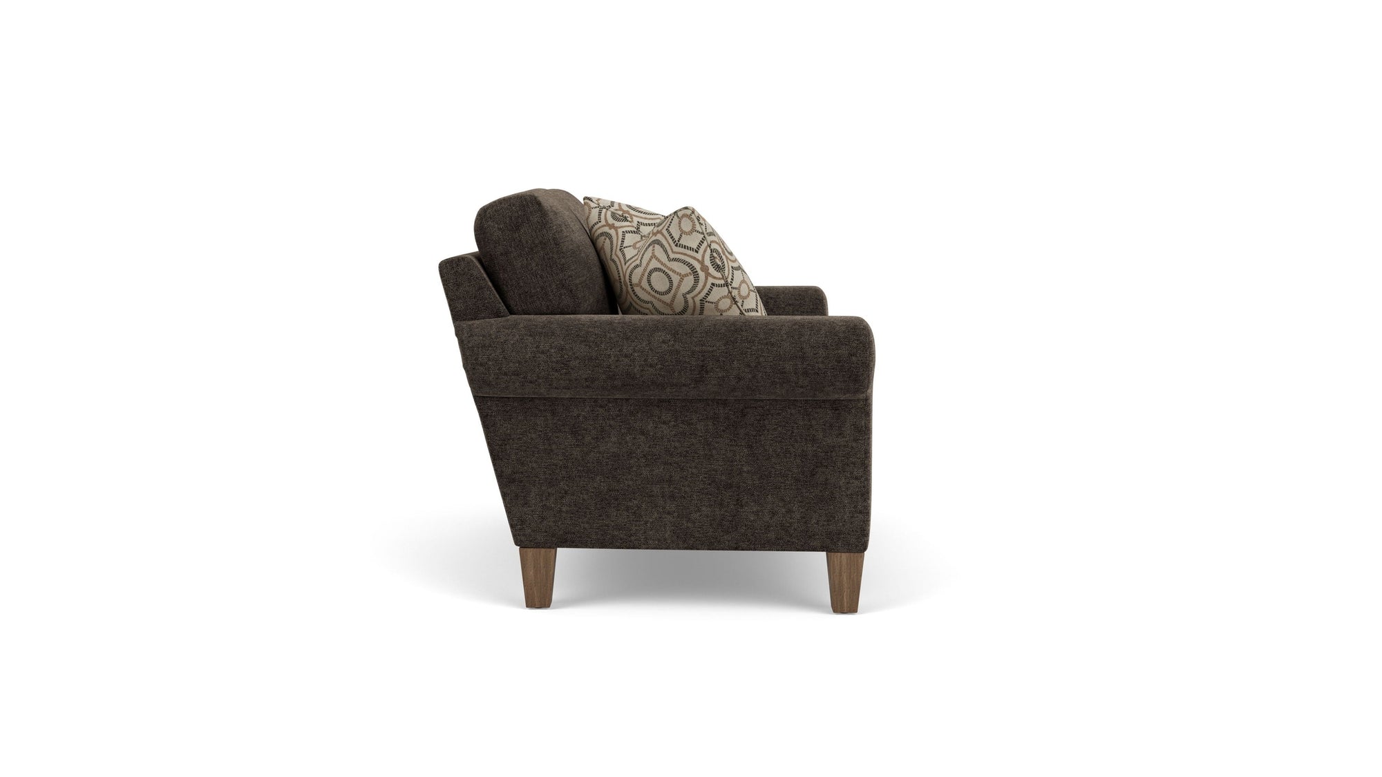 Moxy - Fabric Loveseat, Curved Sock Arms