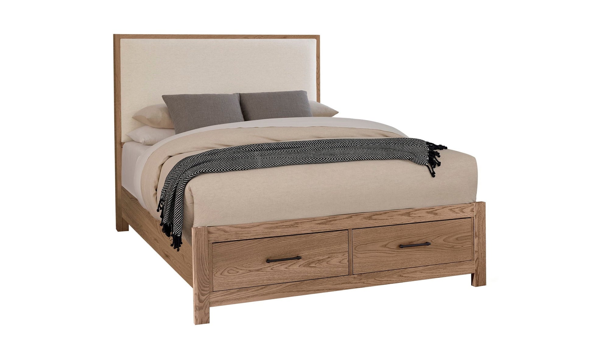 Lodge & Loft - Upholstered Storage Bed - Ivory Cream