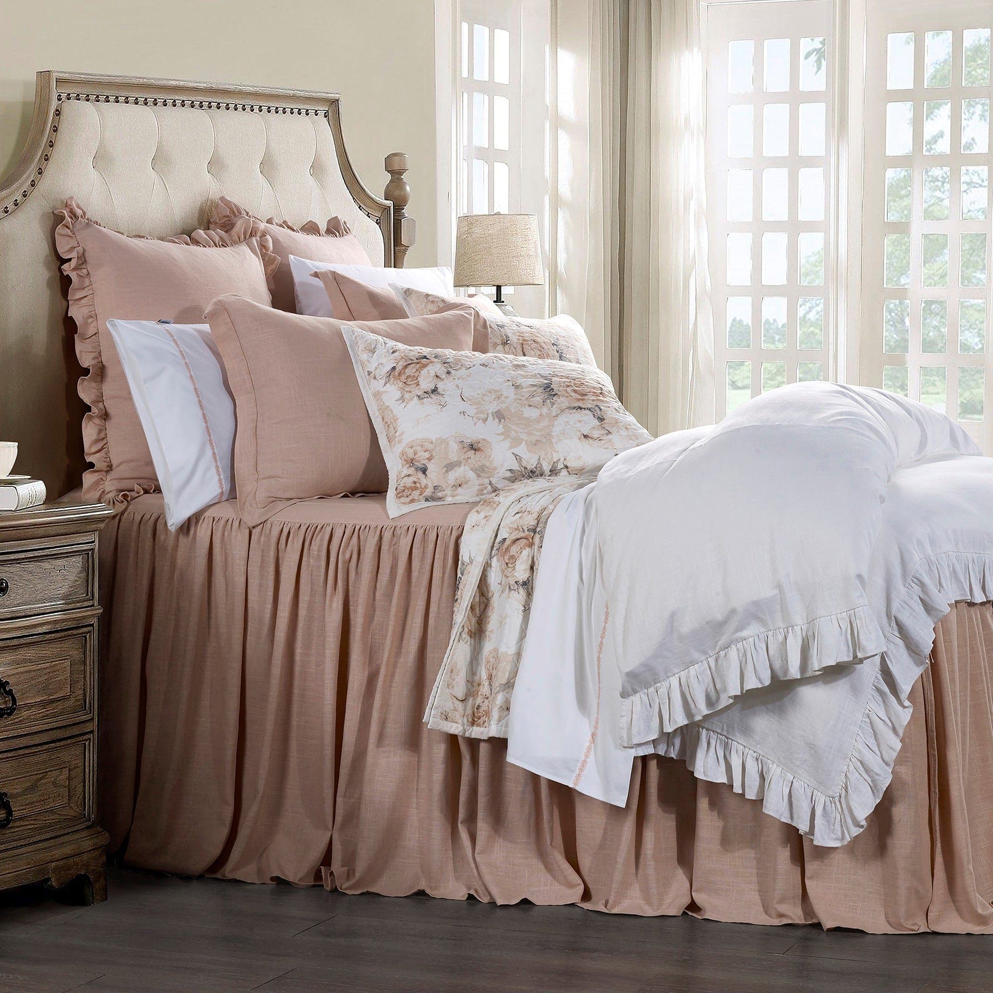 Colette - King Reversible Quilt Set (Set of 3) - Blush