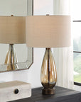 Baltic - Teardrop Glass Table Lamp - Dark Brown