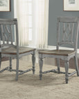Plymouth - Dining Chair Set of 2 - Gray / Dark Brown