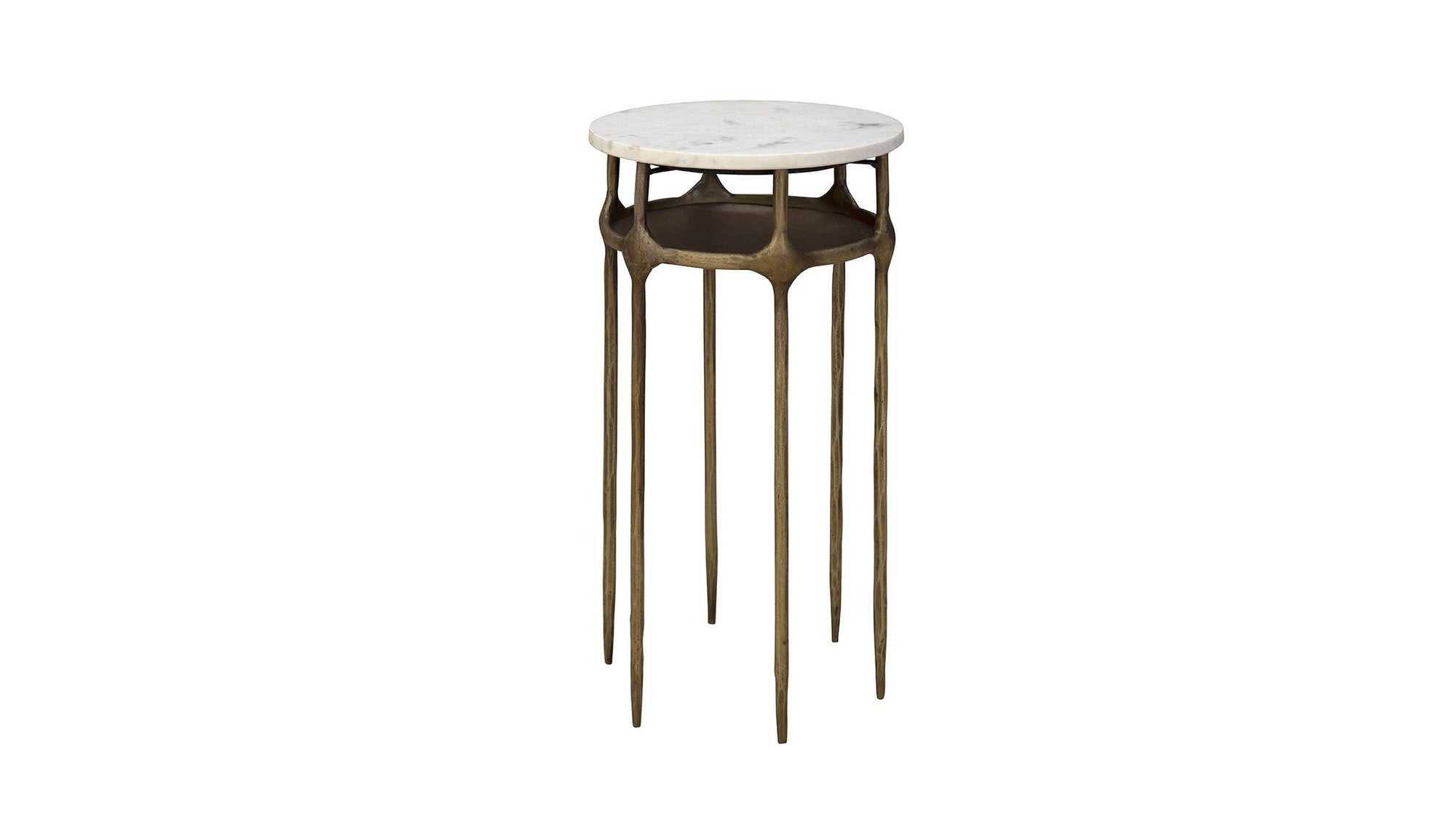 Moira - Side Table - White / Gold