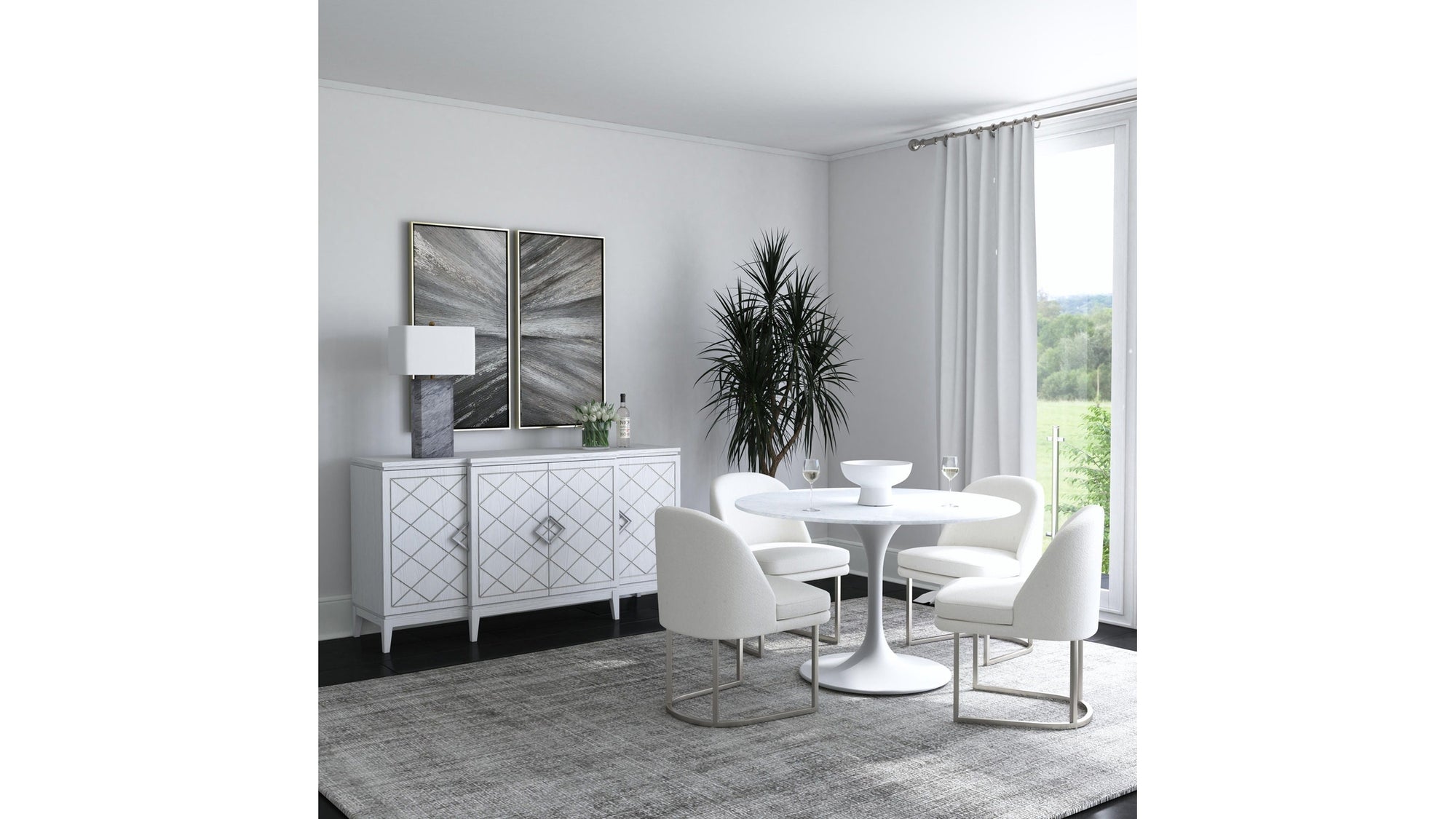Leed - Table Lamp - Dark Gray / White
