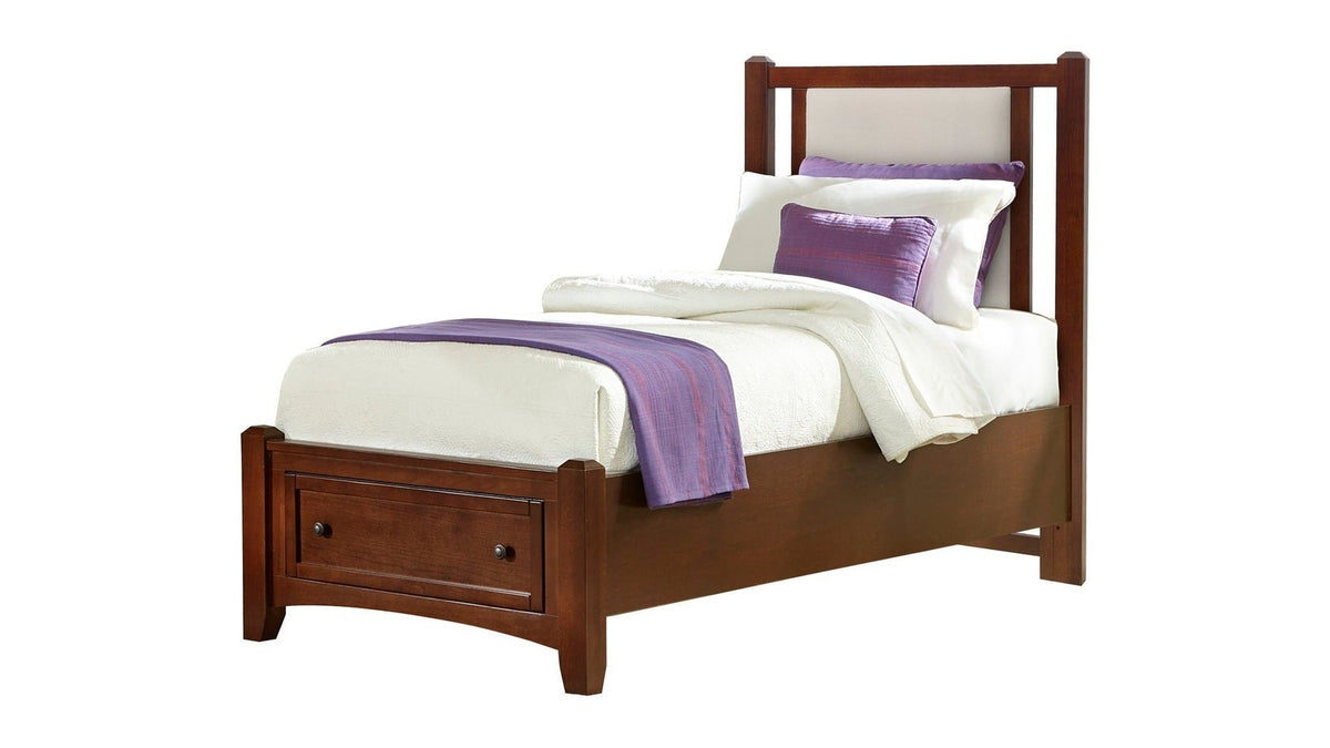 Bonanza - Pebble Gray Upholstered Bed With Storage Footboard