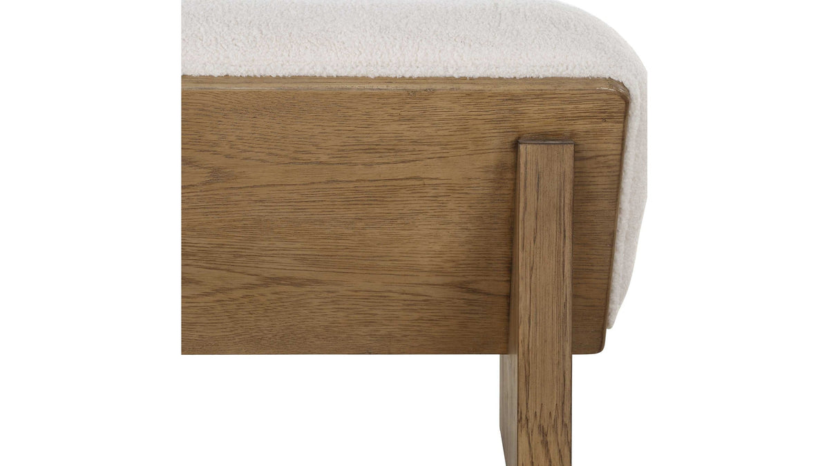 Wedged - Ivory Fabric Bench
