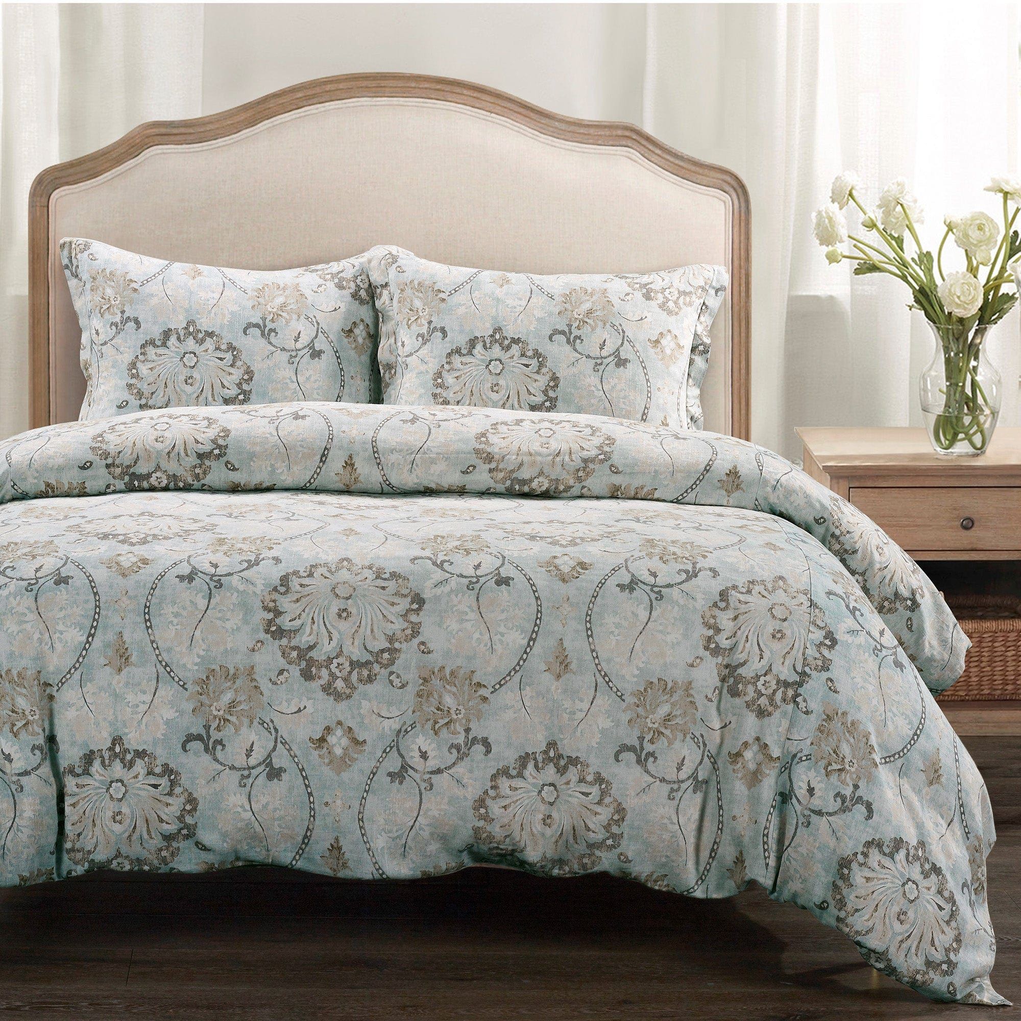 Dalia - Queen Duvet Cover Set (Set of 3) - Light Blue
