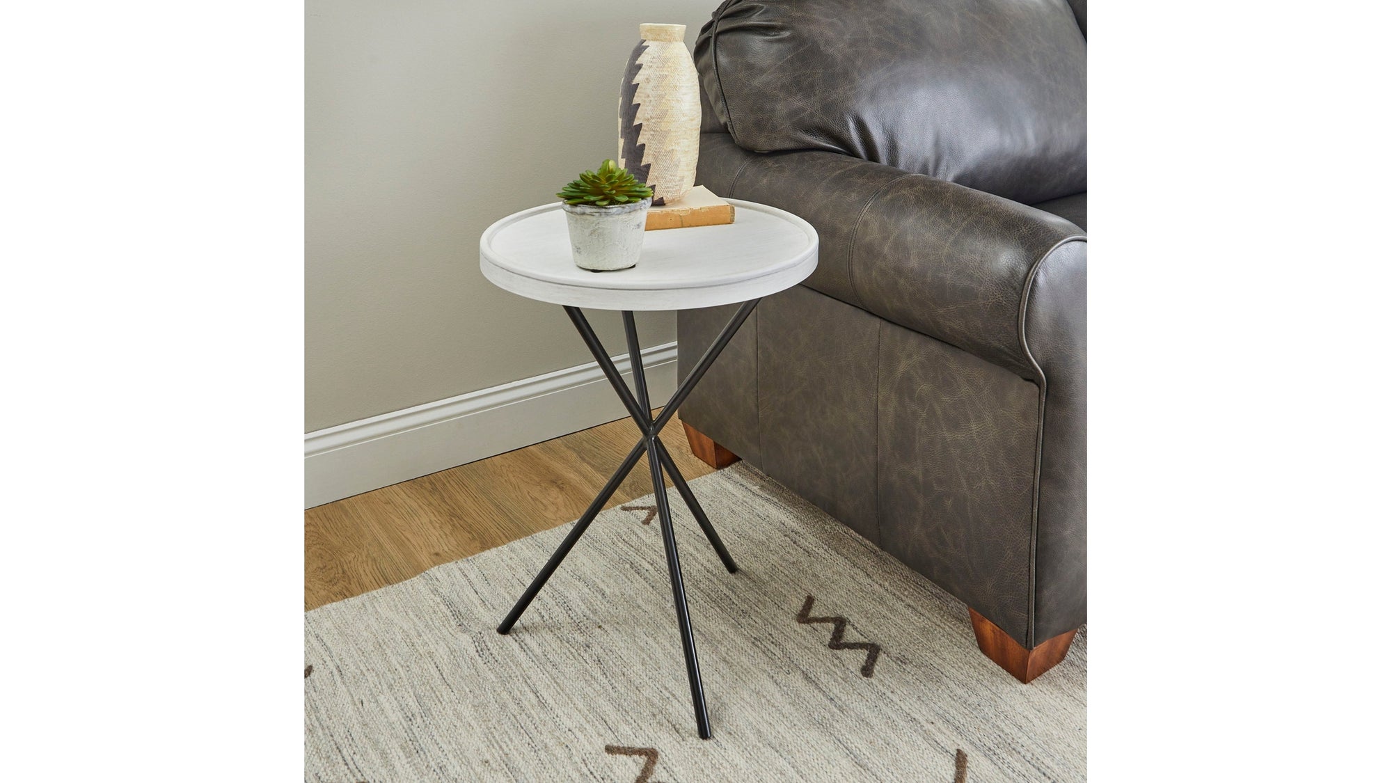 Melody - Round End Table - White