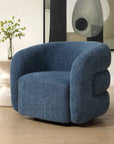 Junie - Swivel Barrel Chair - Blue