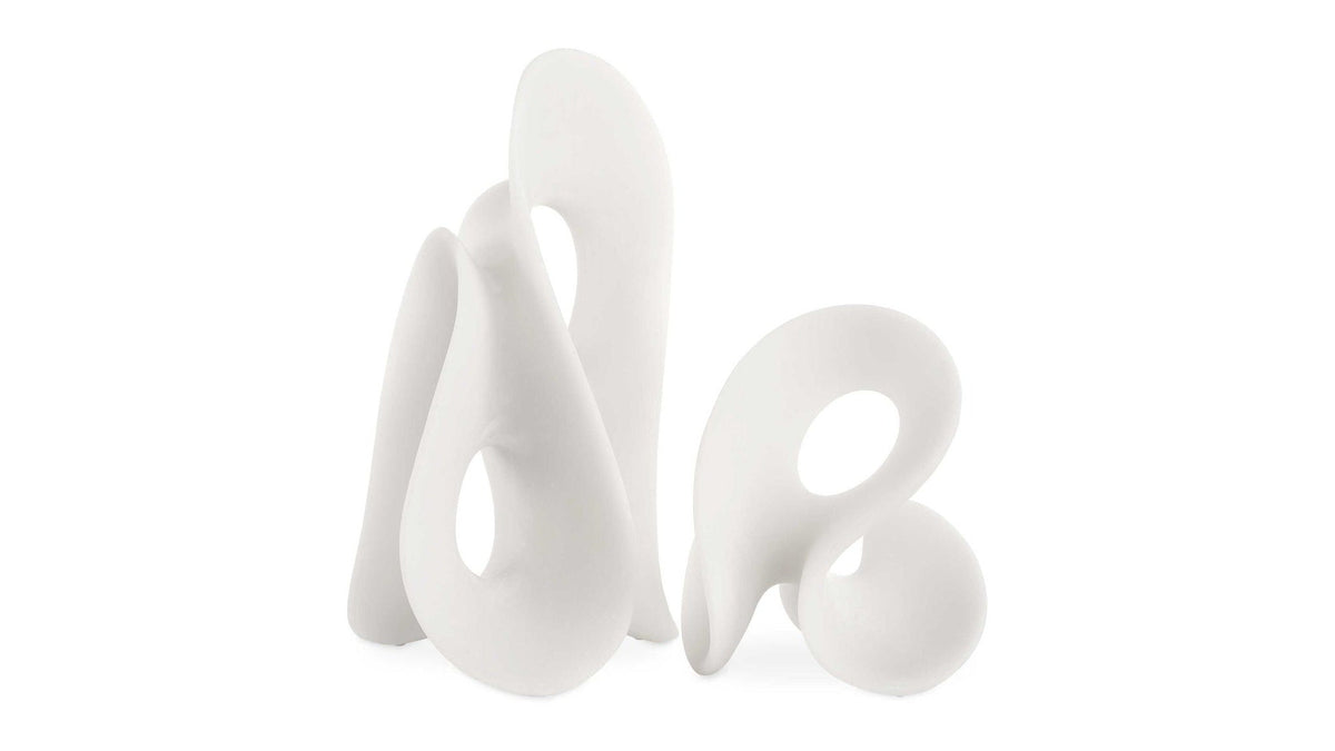Silent Wave - Sculptures Set of 2 - White