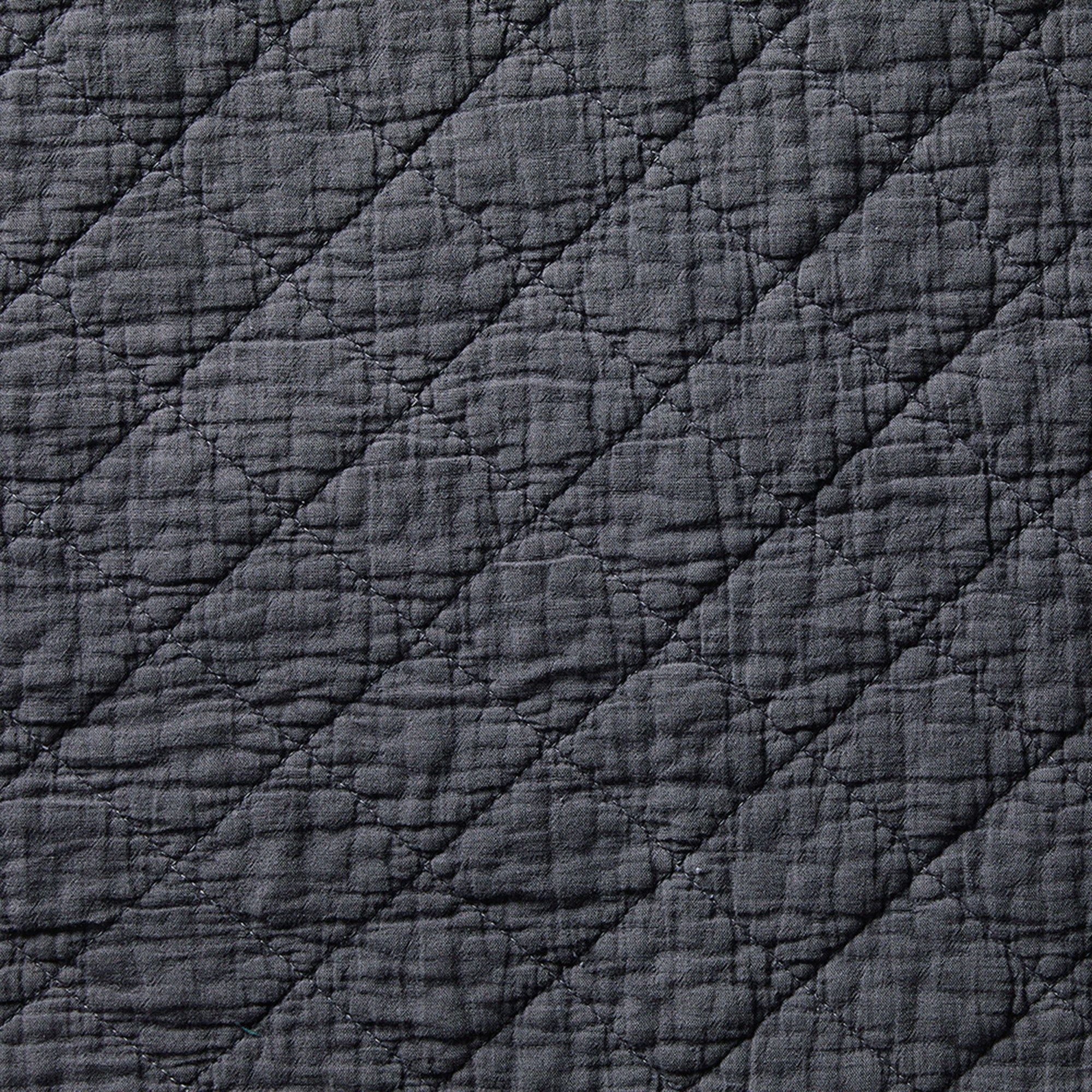 Cotton Gauze - Full/Queen Stonewashed Quilt - Charcoal