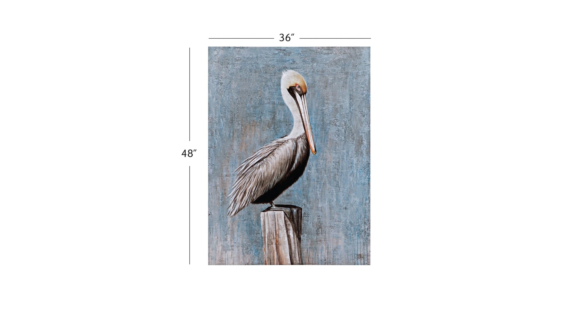 Pelican Canvas Art - Blue / Gray