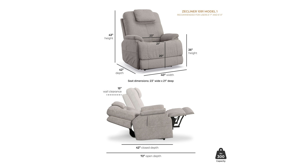 Zecliner Model 1 - Power Sleep Chair