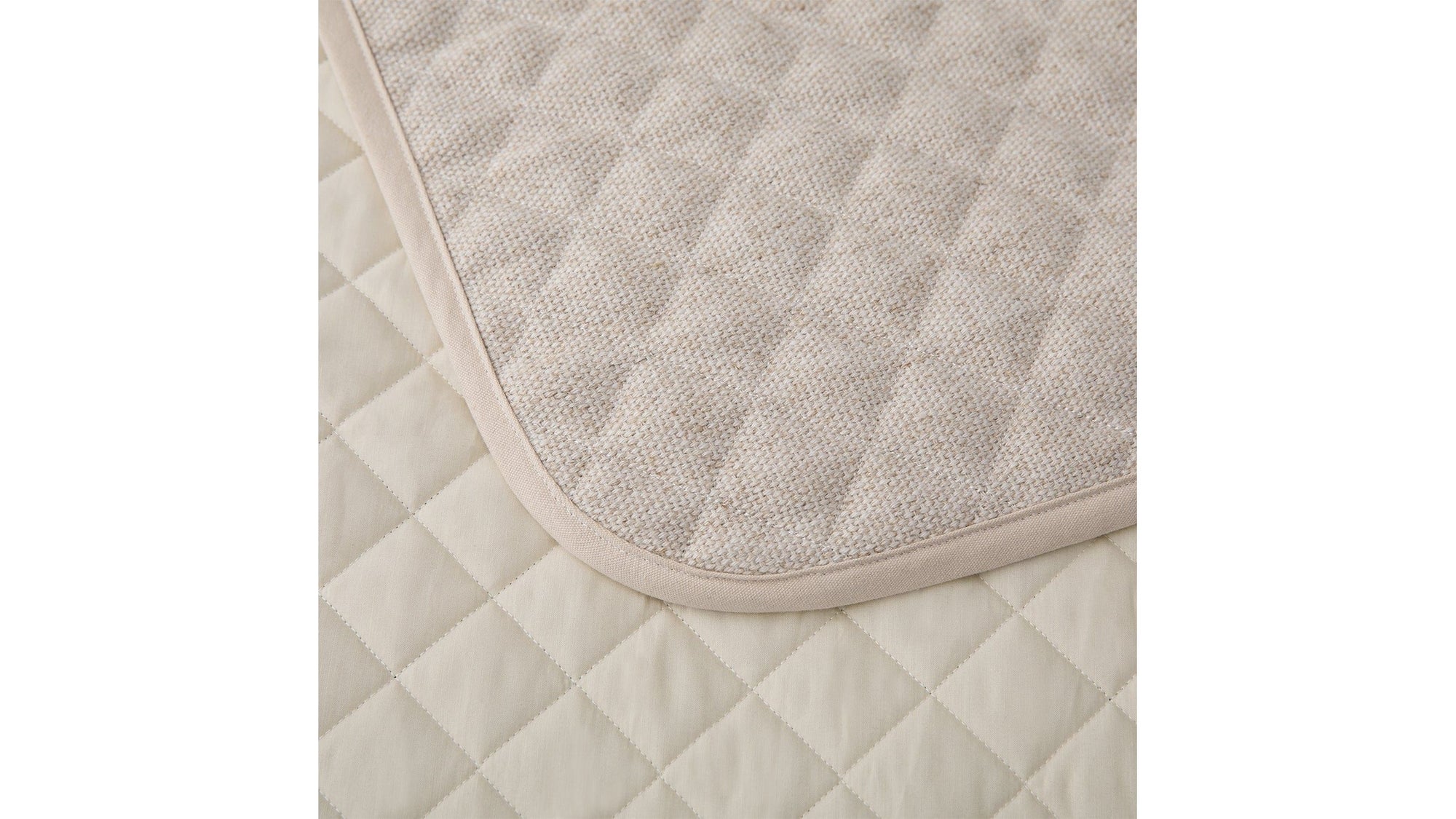 Fairfield - Full Linen Coverlet Set Set of 4 - Cream / Tan