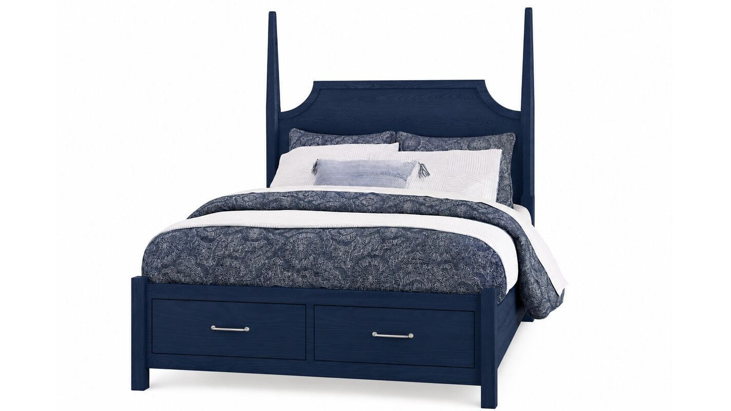 Tide &amp; Timber - Pencil Poster Bed With Footboard Storage