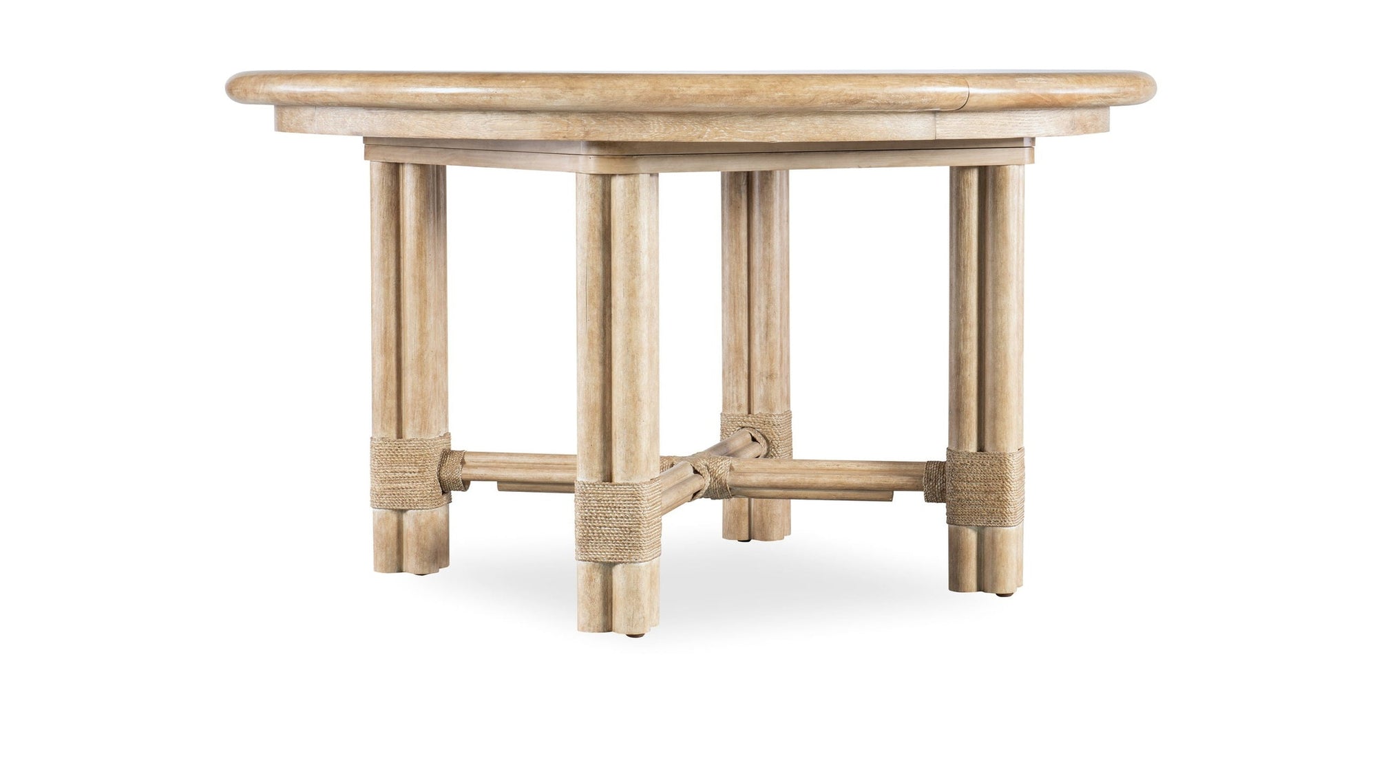Retreat - Pole Rattan Round Dining Table With 1-20in Leaf