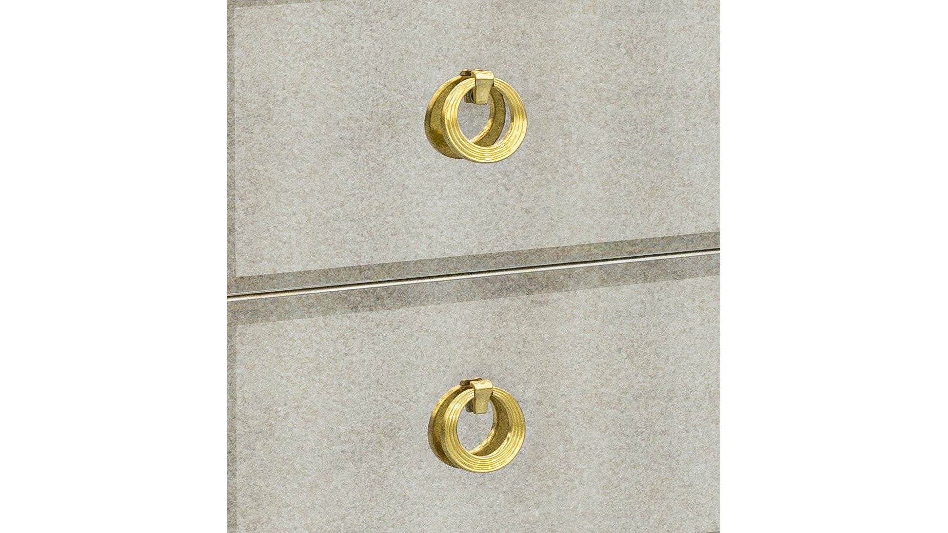 Kiara - Bronze Mirror Glam Hall Chest - White