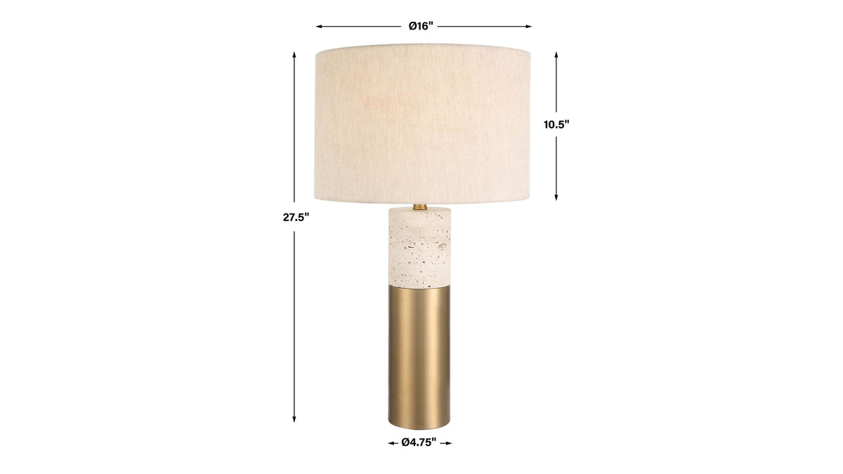 Gravitas - Elegant Brass &amp; Stone Lamp