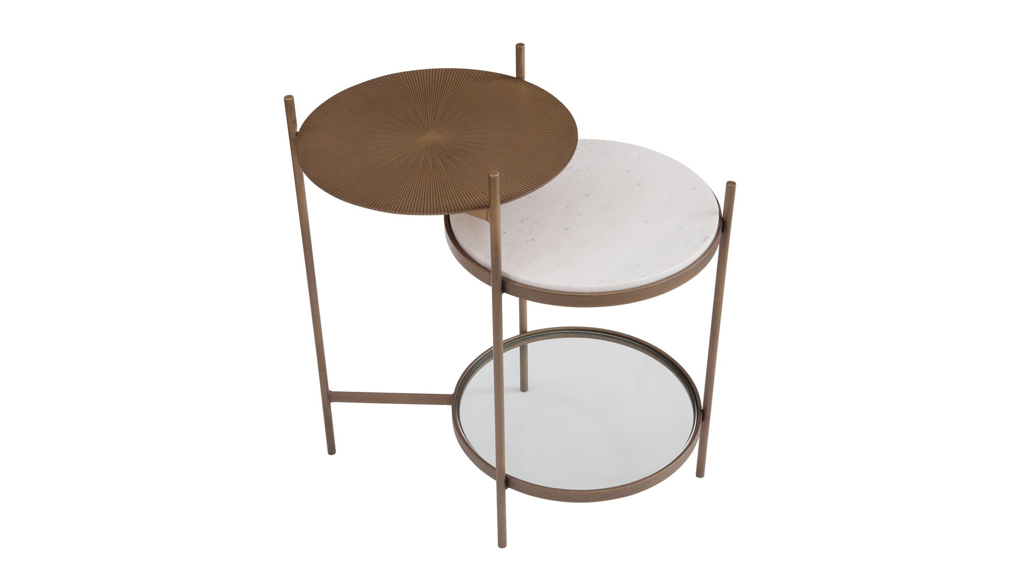 Felicity - Accent Table - Brushed Gold / White Marble