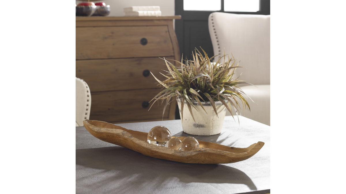 Teak - Leaf Bowl - Light Brown