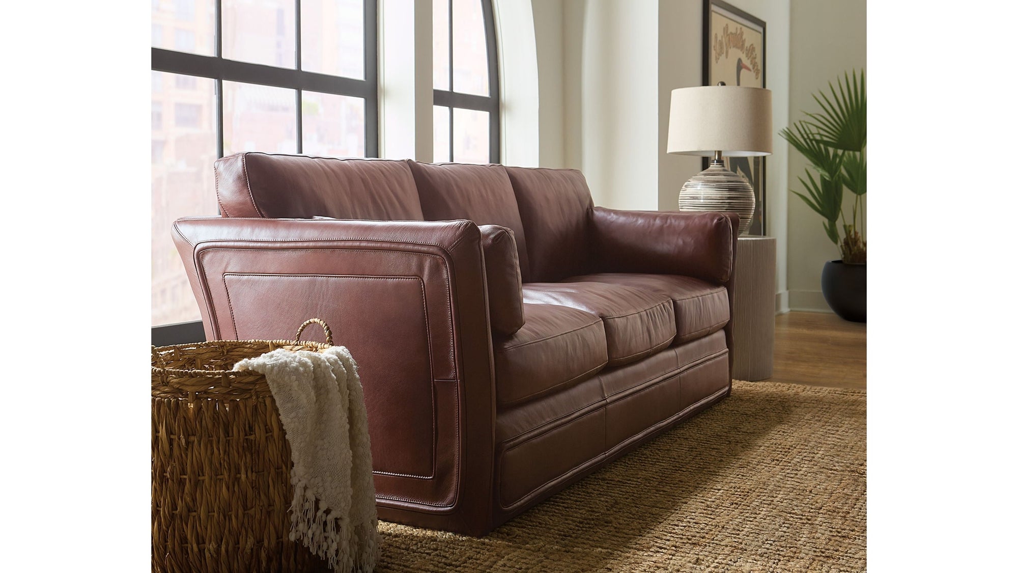 SS - Woodstock 3-Seat Sofa - Brown
