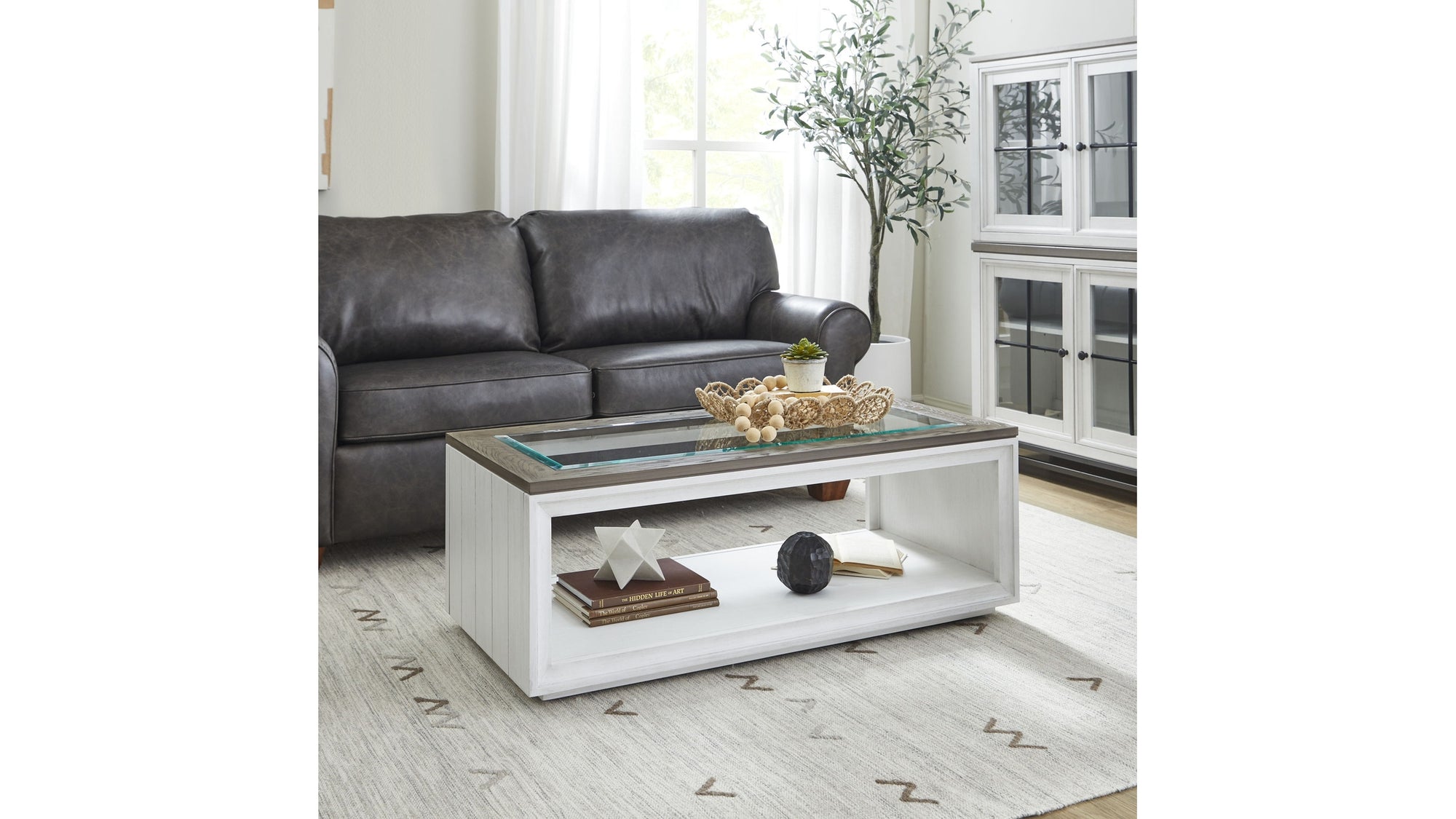 Melody - Rectangular Coffee Table With Casters - White