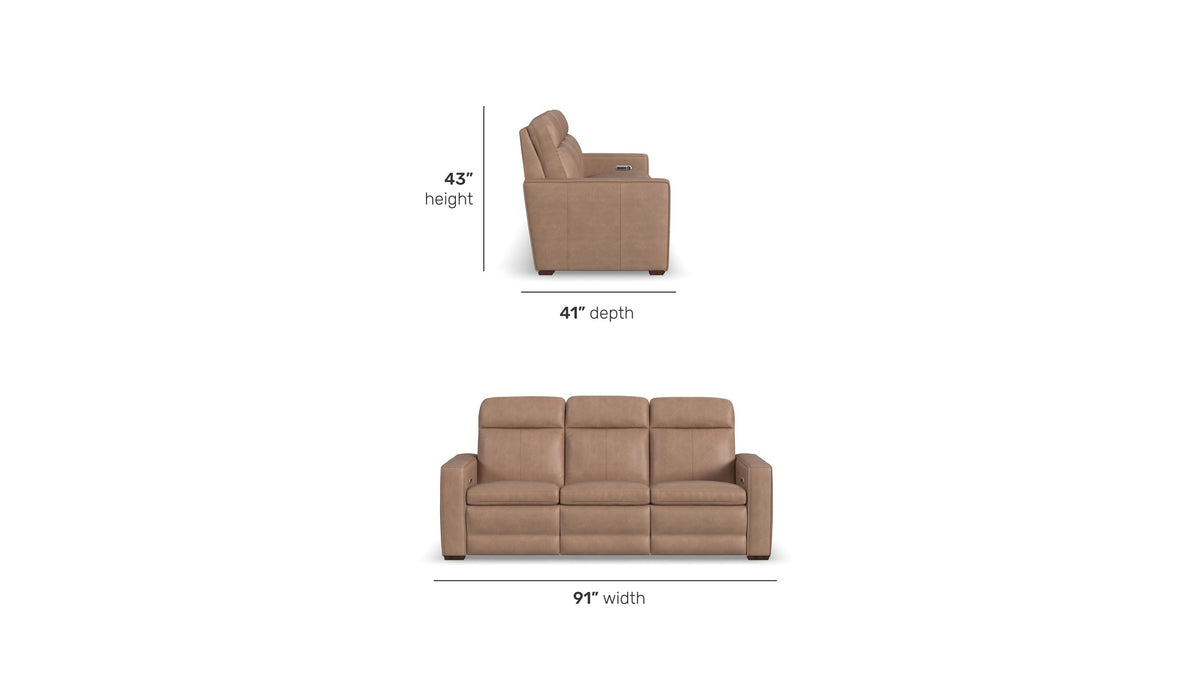 Dutch - Power Reclining Sofa With Console, Power Headrest, &amp; Lumbar