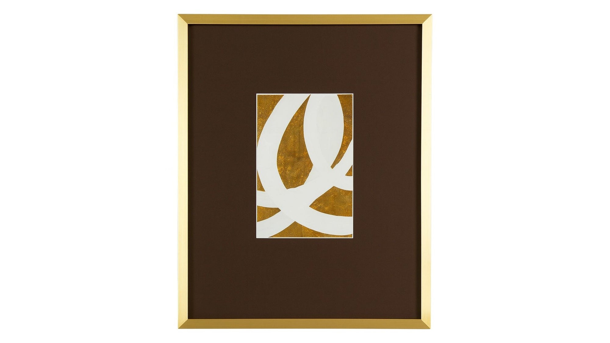 Abstract II Framed Print - Gold / White / Brown