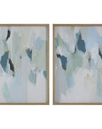 Seabreeze - Abstract Framed Canvas Prints (Set of 2) - Light Blue