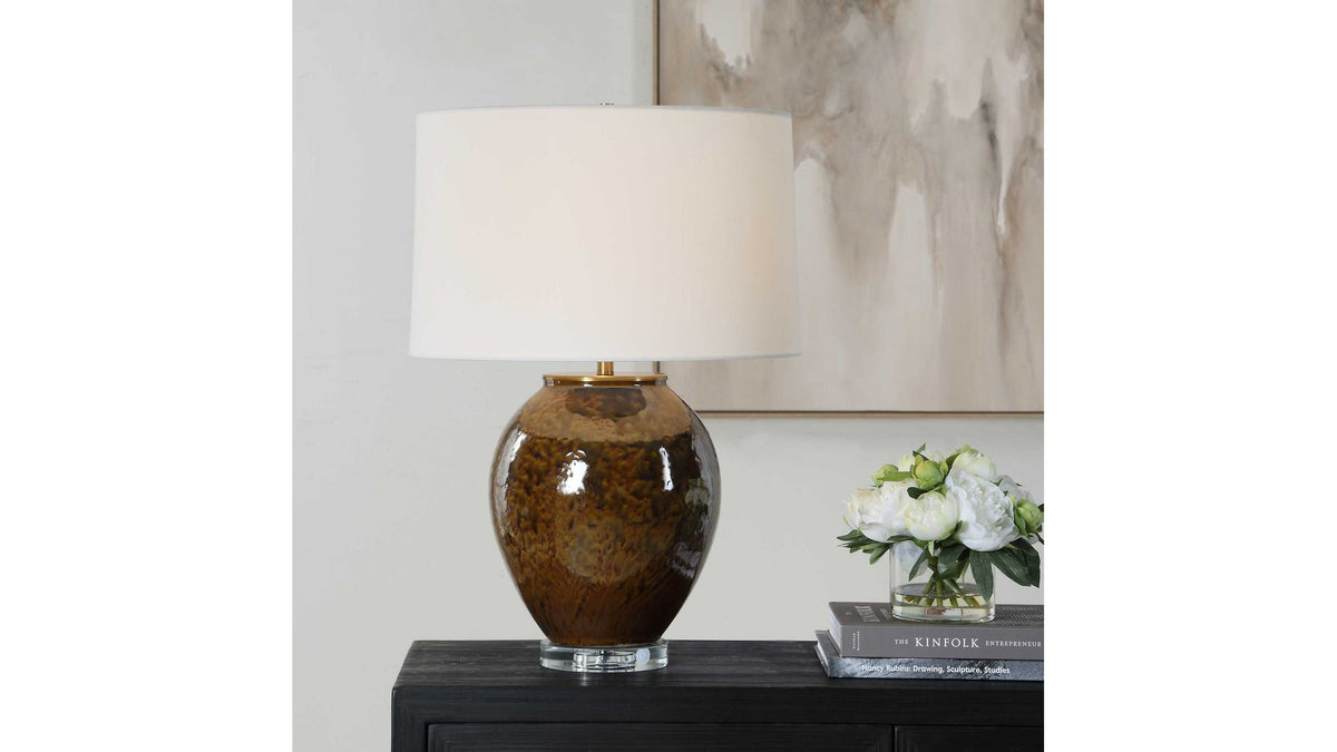 Rye - Glazed Table Lamp - Brown