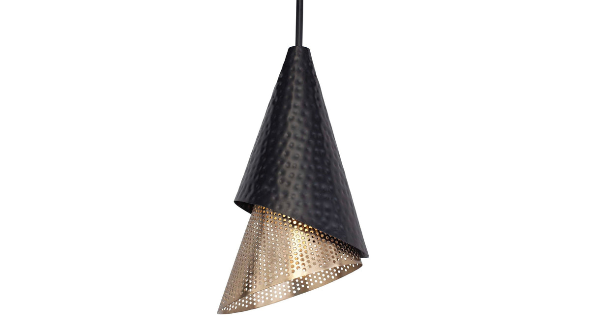 Apollo - 1 Light Mini Pendant - Black / Gold