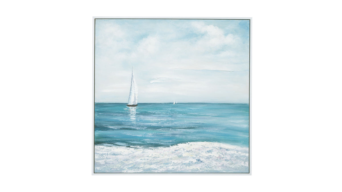 Drifting Framed Canvas - Blue