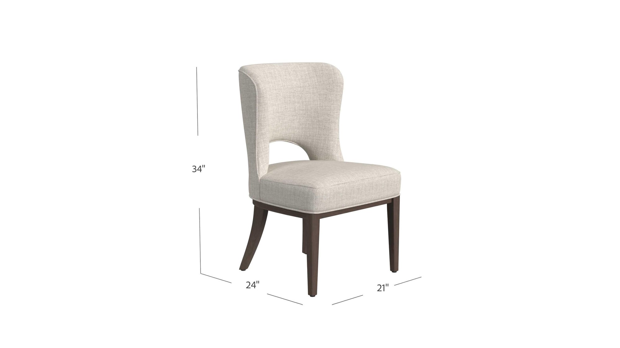 Trevino - Dining Chair Set of 2 - Clarkson's Sand / Chestnut Brown
