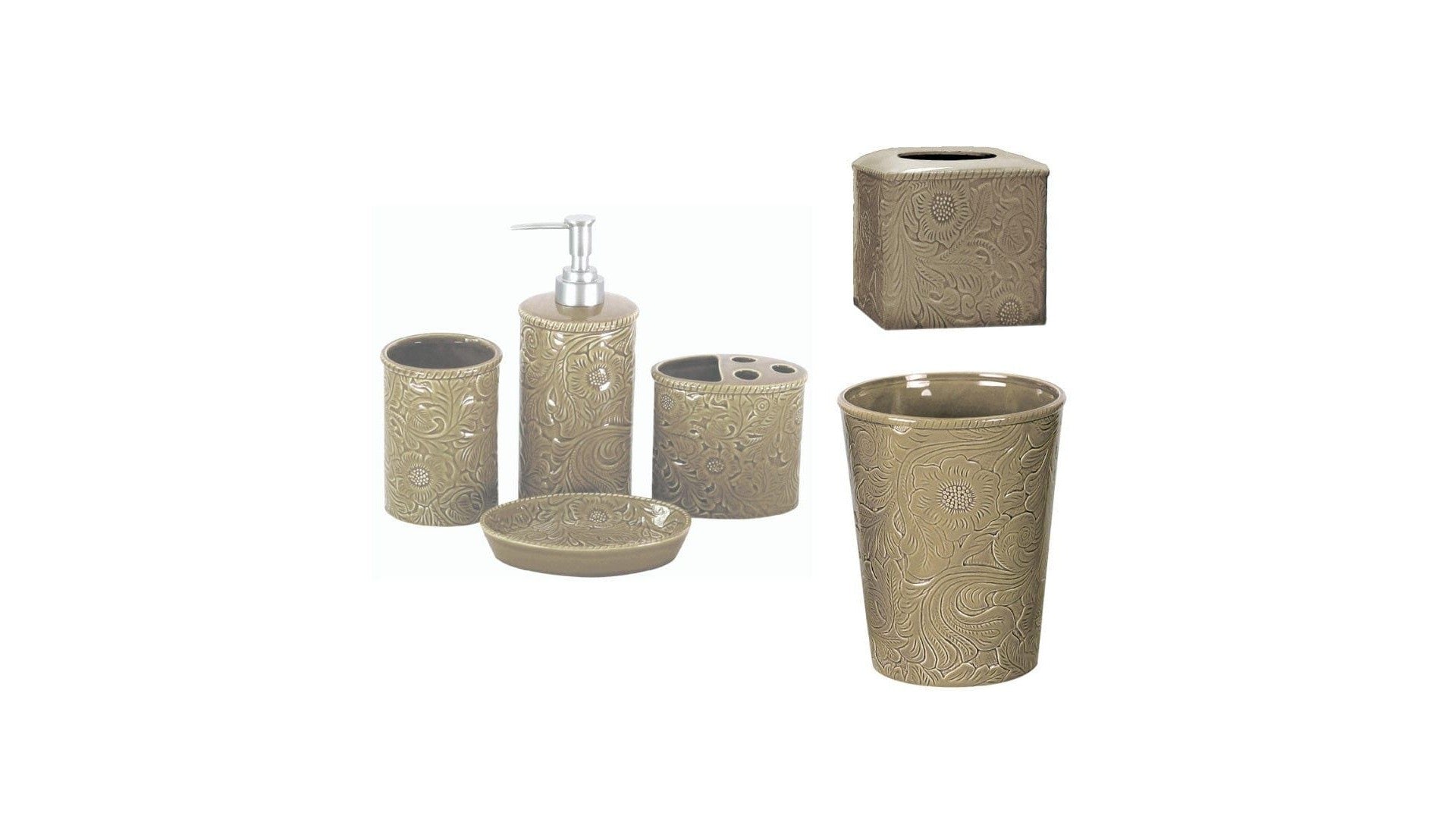 Savannah - Bathroom Sets Set of 6 , 2 Per Carton - Taupe