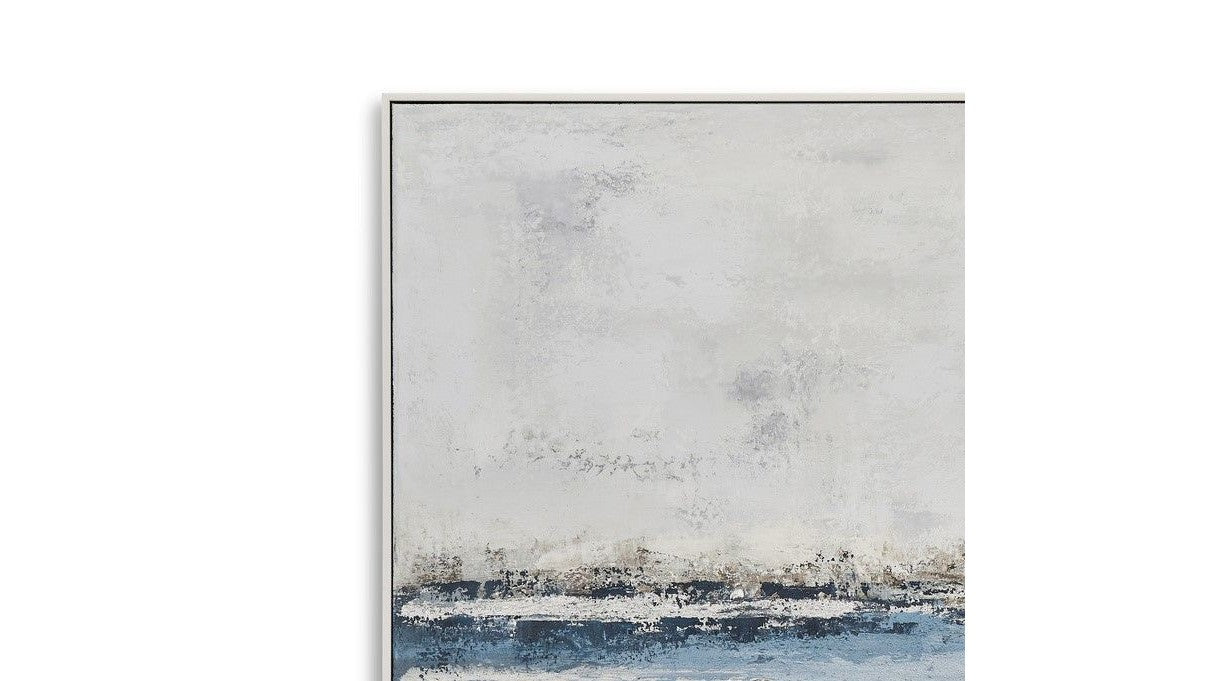 Soft Waves Canvas Art - Light Blue / Gray