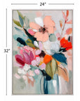 Spring Bouquet Framed Canvas - Pink