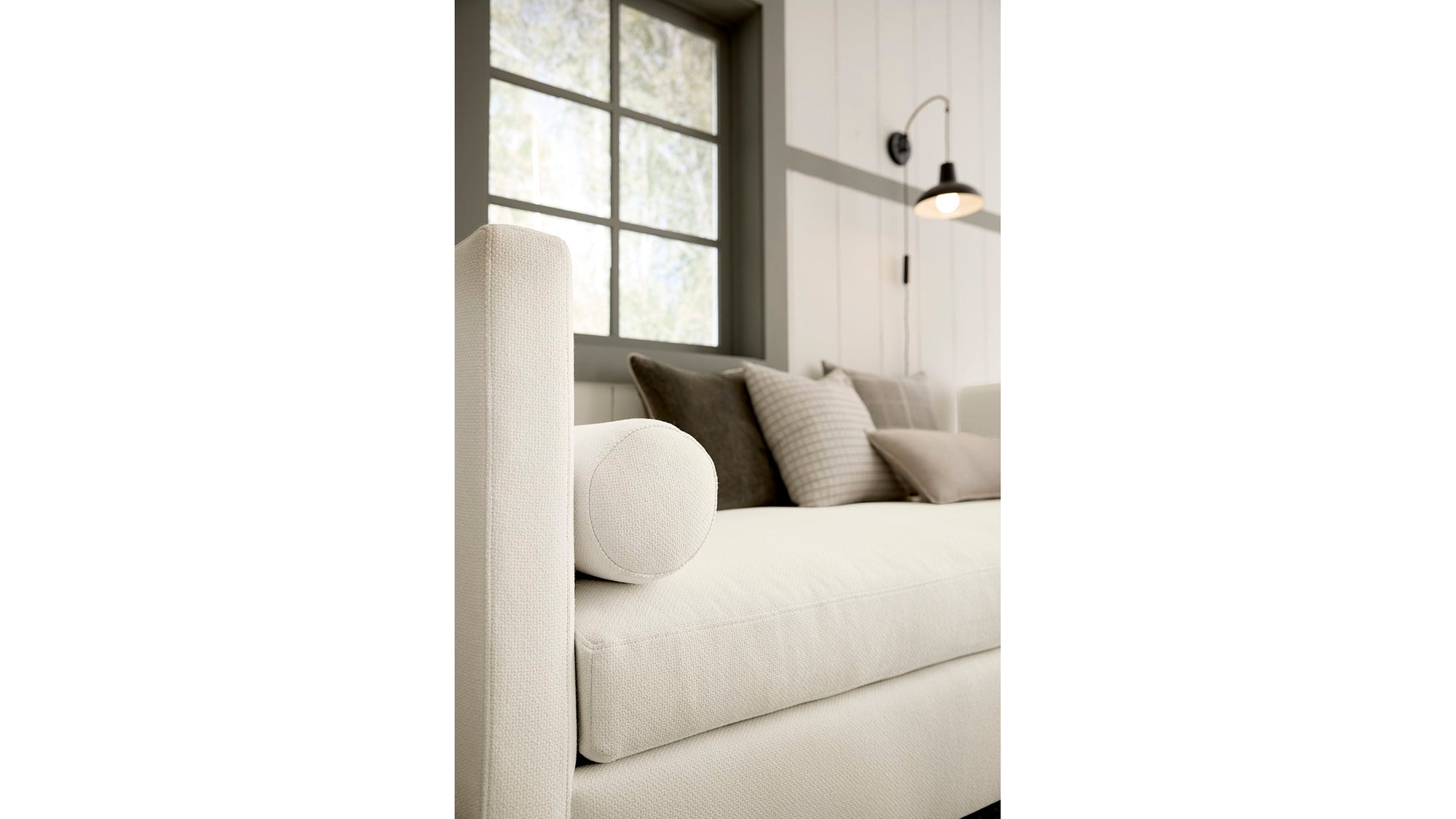 Tide & Timber - Linen Upholstery Day Bed With Twin Mattress And 4 Legs