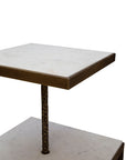 Antony - Side Table - White / Bronze
