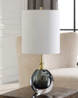 Enigma - Teal Blue Glass Buffet Lamp