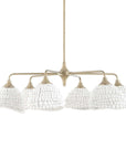 Biddeford - 6 Light Beaded Pendant - White