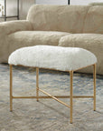 Charmed - Sheepskin Small Bench - White