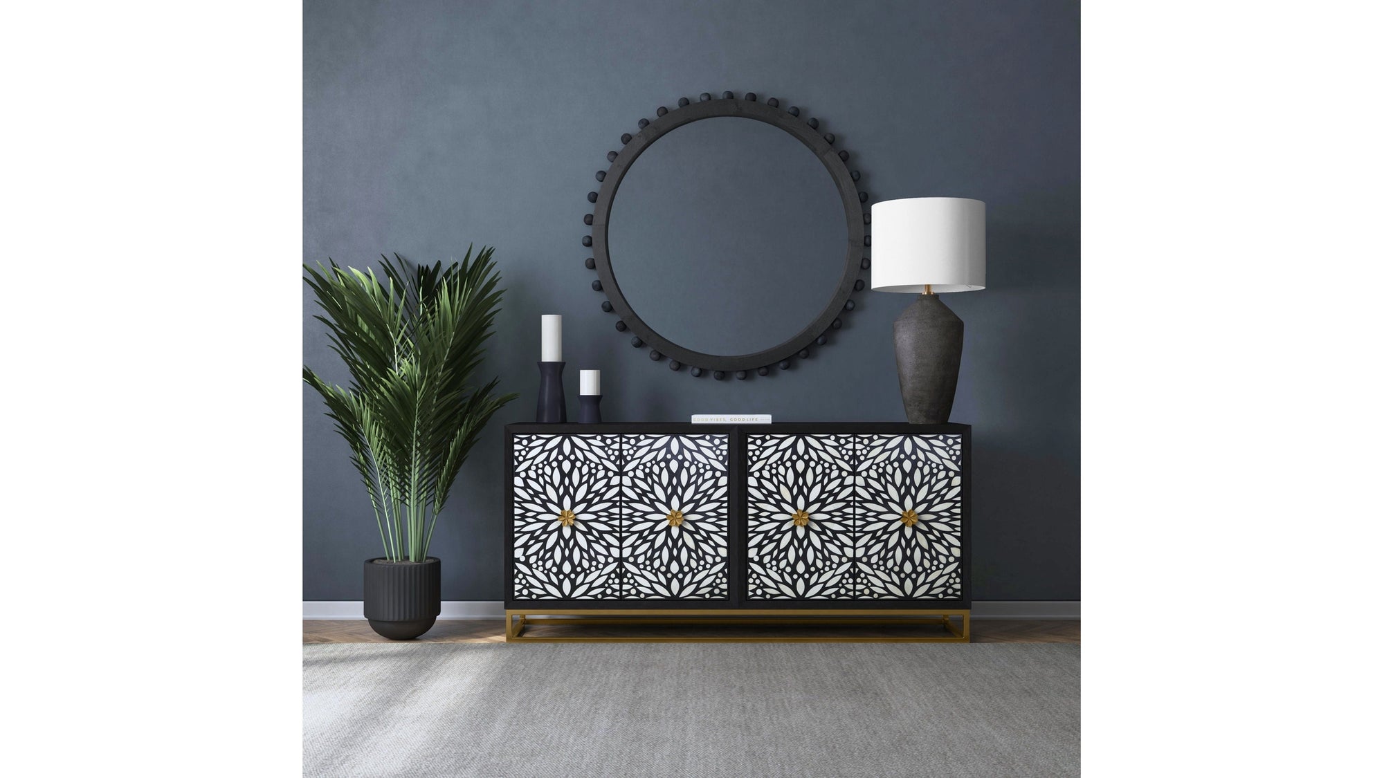 Kaycee - Table Lamp - Matte Black / White