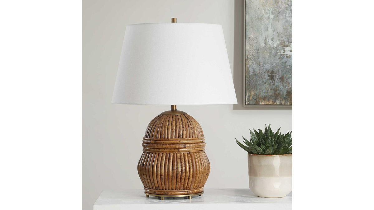 Reed - Honey Rattan Table Lamp - Light Brown