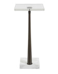Pelton - Marble Glass Drink Table - Bronze / White