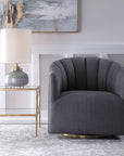 Cuthbert - Modern Swivel Chair - Dark Gray
