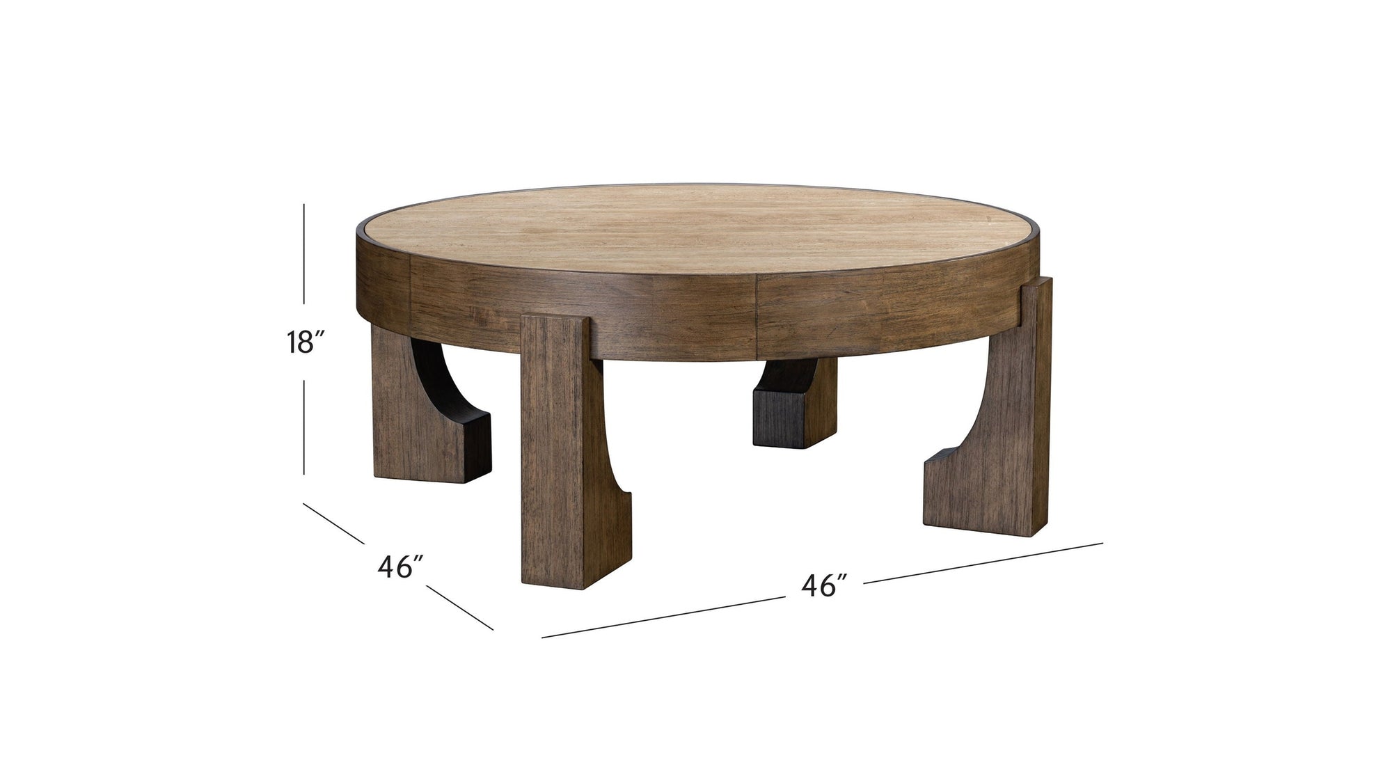 Canyon - Cocktail Table - Espresso / Travertine