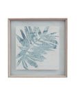 Burlap Ocean Palm I Framed Print - Light Blue