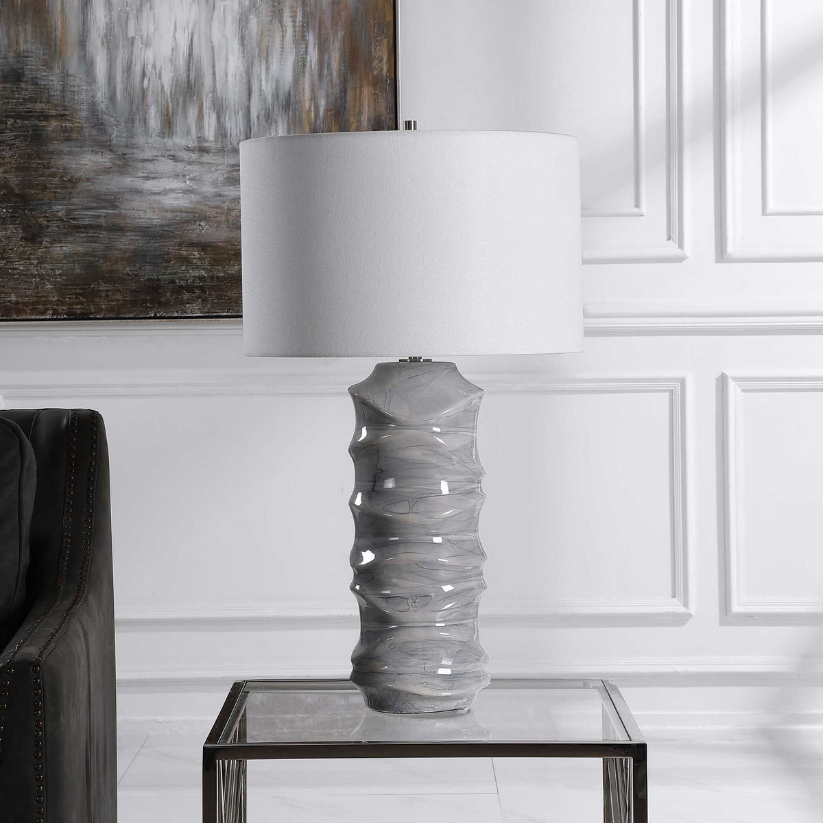 Waves - Table Lamp - Blue &amp; White